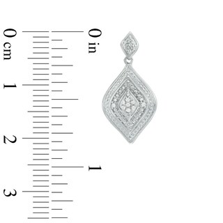 Diamond Accent Flame-Shaped Frame Pendant and Drop Earrings Set in Sterling Silver