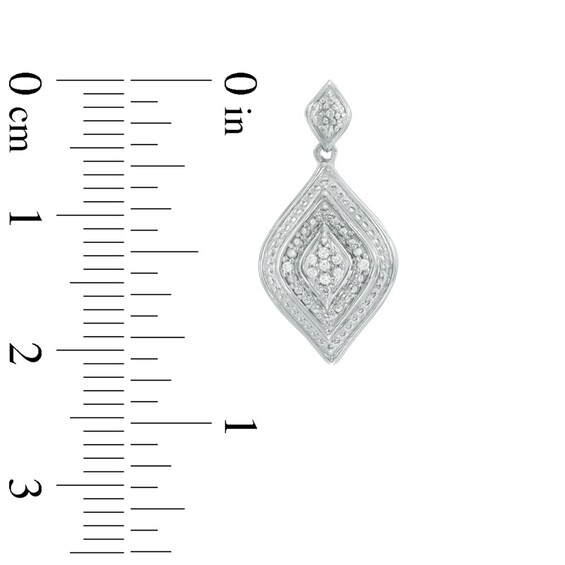 Diamond Accent Flame-Shaped Frame Pendant and Drop Earrings Set in Sterling Silver