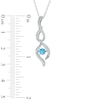 Unstoppable Love™ 4.0mm Swiss Blue Topaz and Lab-Created White Sapphire Infinity Pendant in Sterling Silver