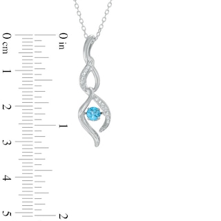 Unstoppable Love™ 4.0mm Swiss Blue Topaz and Lab-Created White Sapphire Infinity Pendant in Sterling Silver