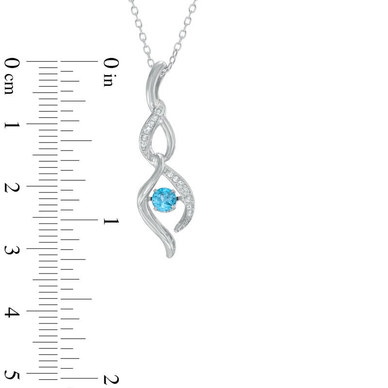 Unstoppable Love™ 4.0mm Swiss Blue Topaz and Lab-Created White Sapphire Infinity Pendant in Sterling Silver|Peoples Jewellers