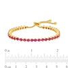 Thumbnail Image 1 of Lab-Created Ruby Bolo Bracelet in Sterling Silver with 18K Gold Plate - 9.0"