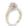 Thumbnail Image 2 of 0.45 CT. T.W. Diamond Marquise Frame Collar Bridal Set in 10K Tri-Tone Gold