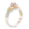 Thumbnail Image 2 of 0.45 CT. T.W. Diamond Twist Bridal Set in 10K Tri-Tone Gold