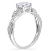 6.0mm Lab-Created White Sapphire and Diamond Accent Twist Ring in 10K White Gold