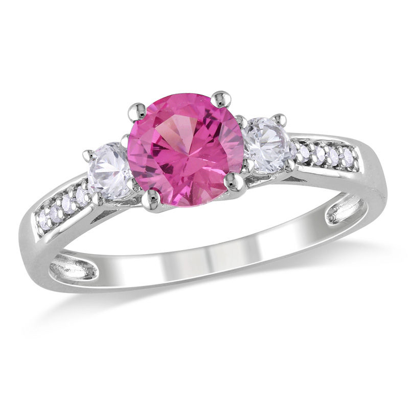 Pink gemstone clearance rings white gold