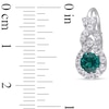 Thumbnail Image 3 of 5.0mm Lab-Created Emerald and White Sapphire Frame Teardrop Earrings in Sterling Silver