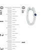 Vera Wang Love Collection 0.149 CT. T.W. Diamond and Blue Sapphire Hoop Earrings in 14K White Gold