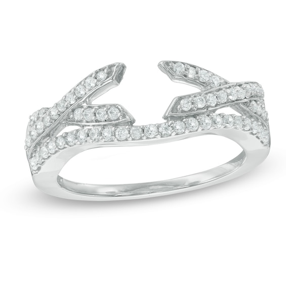 0.29 CT. T.W. Diamond Twist Solitaire Enhancer in 10K White Gold