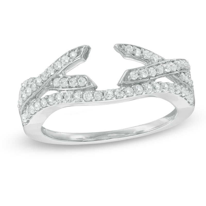 0.29 CT. T.W. Diamond Twist Solitaire Enhancer in 10K White Gold|Peoples Jewellers