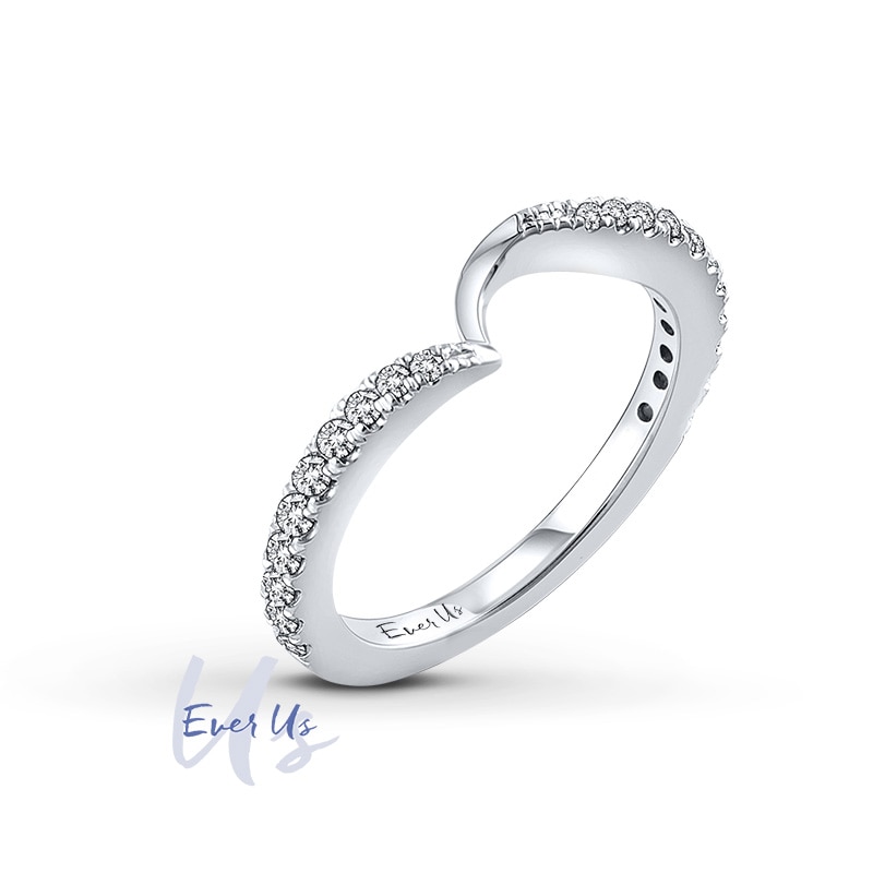 Main Image 2 of Ever Us™ 0.33 CT. T.W. Diamond Contour Band in 14K White Gold