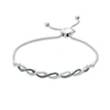 Thumbnail Image 0 of 0.50 CT. T.W. Enhanced Black and White Diamond Intertwined Bolo Bracelet in Sterling Silver - 8.75"