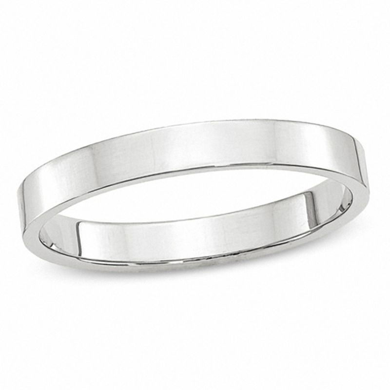 Flat platinum hot sale wedding band