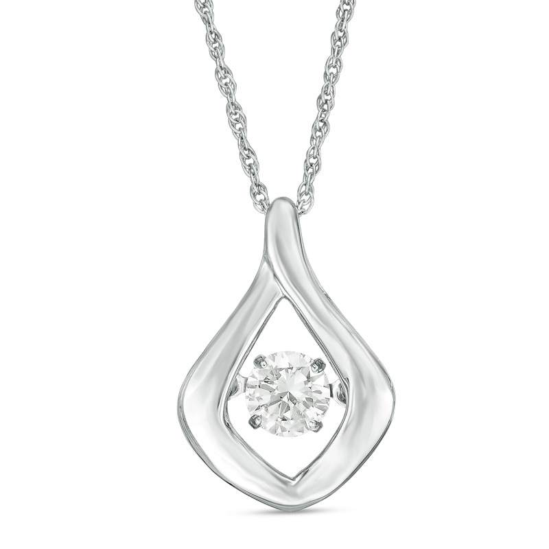 Unstoppable Love™ 0.50 CT. Diamond Solitaire Flame Pendant in 10K White Gold|Peoples Jewellers