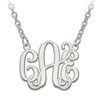 Thumbnail Image 1 of Etched Scroll Monogram Necklace in Sterling Silver (3 Initials)