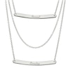 Triple Chain Name Bar Necklace in Sterling Silver (2 Names)