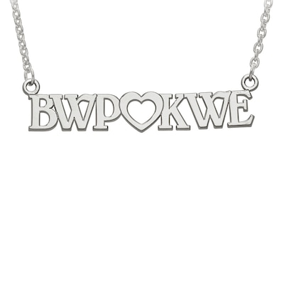 Couple's Monogram with Heart Necklace in Sterling Silver (6 Initials)