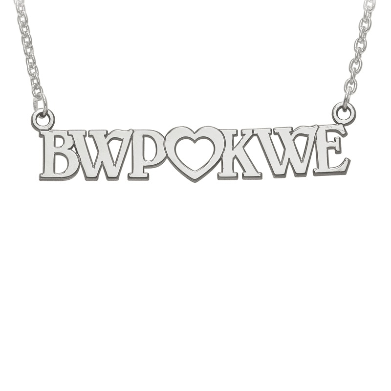 Couple's Monogram with Heart Necklace in Sterling Silver (6 Initials)|Peoples Jewellers