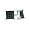 Black Diamond Accent Square Composite Stud Earrings in 10K White Gold