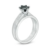 Thumbnail Image 1 of 0.95 CT. T.W. Enhanced Black and White Diamond Bridal Set in 10K White Gold