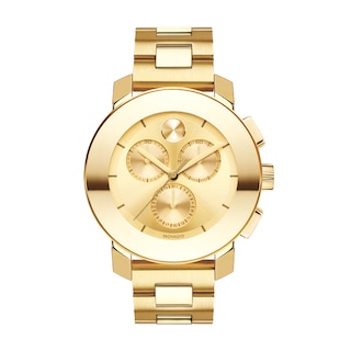 Ladies' Movado Bold® Chronograph Gold-Tone Watch with Gold-Tone Dial (Model: 3600358)