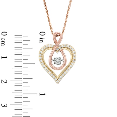 Unstoppable Love™ 0.23 CT. T.W. Composite Diamond Infinity Heart Pendant in 10K Tri-Tone Gold