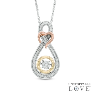 Unstoppable Love™ 1/6 CT. T.W. Composite Diamond Heart Infinity Pendant in 10K Tri-Tone Gold