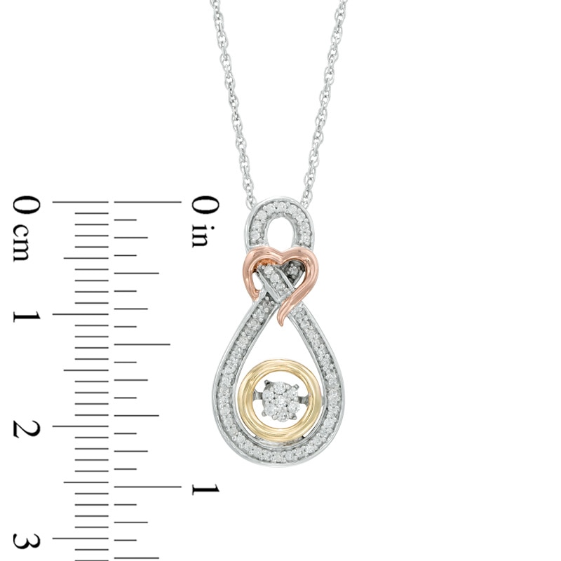 Unstoppable Love™ 1/6 CT. T.W. Composite Diamond Heart Infinity Pendant in 10K Tri-Tone Gold|Peoples Jewellers