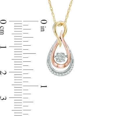 Unstoppable Love™ 0.09 CT. T.W. Composite Diamond Infinity Drop Pendant in 10K Tri-Tone Gold