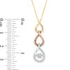 Unstoppable Love™ 0.15 CT. T.W. Composite Diamond Triple Tear-Drop Pendant in 10K Tri-Tone Gold