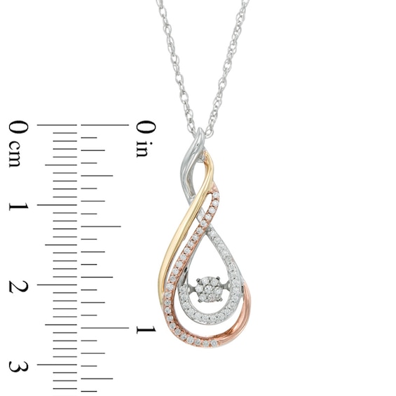 Unstoppable Love™ / CT. T.W. Composite Diamond Double Row Infinity Pendant in 10K Tri-Tone Gold