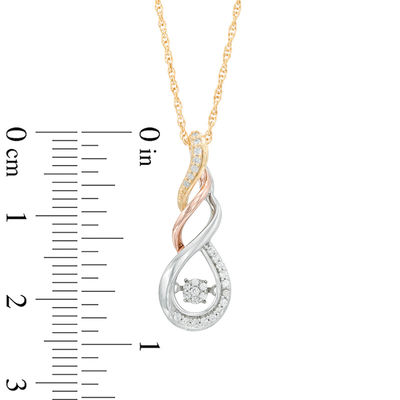 Unstoppable Love™ 0.11 CT. T.W. Composite Diamond Swirl Pendant in 10K Tri-Tone Gold