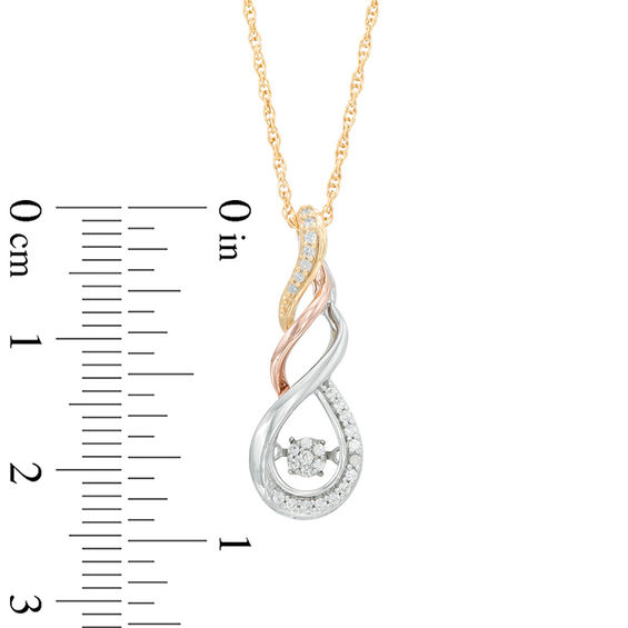 Unstoppable Love™ 0.11 CT. T.W. Composite Diamond Swirl Pendant in 10K Tri-Tone Gold