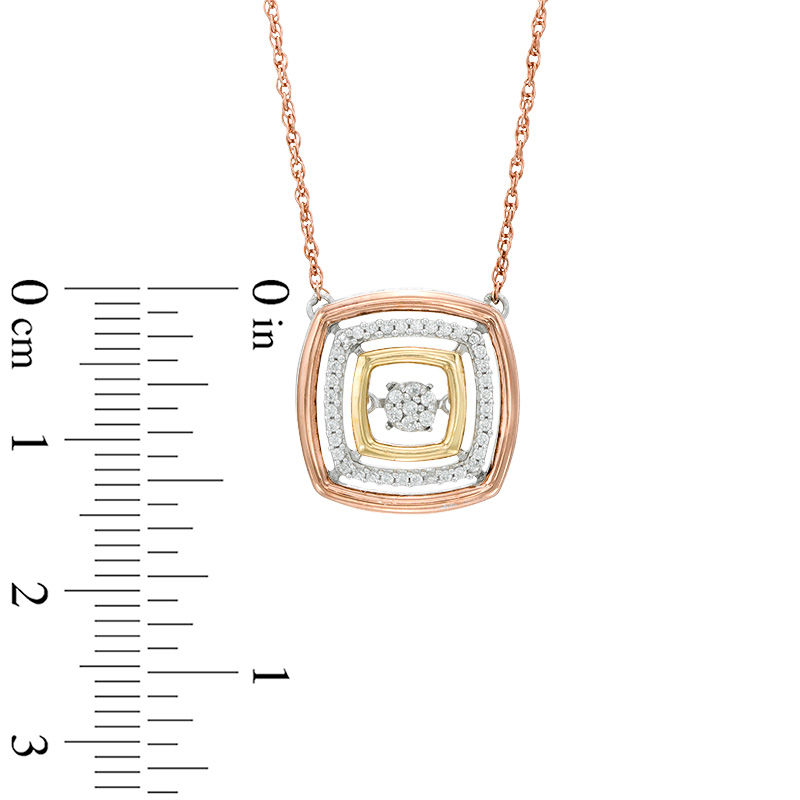 Unstoppable Love™ 1/6 CT. T.W. Composite Diamond Cushion Pendant in 10K Tri-Tone Gold