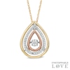 Thumbnail Image 0 of Unstoppable Love™ 1/6 CT. T.W. Composite Diamond Triple Frame Tear-Drop Pendant in 10K Tri-Tone Gold