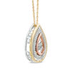 Thumbnail Image 1 of Unstoppable Love™ 1/6 CT. T.W. Composite Diamond Triple Frame Tear-Drop Pendant in 10K Tri-Tone Gold