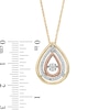 Thumbnail Image 2 of Unstoppable Love™ 1/6 CT. T.W. Composite Diamond Triple Frame Tear-Drop Pendant in 10K Tri-Tone Gold