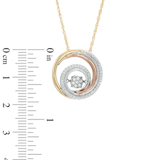 Unstoppable Love™ 0.15 CT. T.W. Composite Diamond Swirl Pendant in 10K Tri-Tone Gold