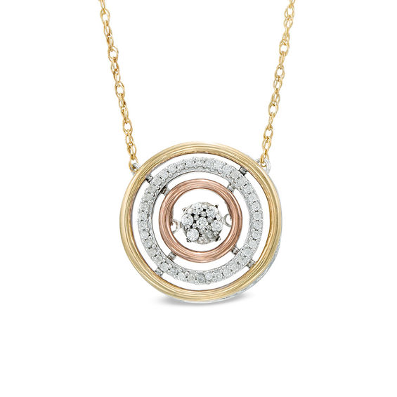 Unstoppable Love™ 1/6 CT. T.W. Composite Diamond Orbit Pendant in 10K Tri-Tone Gold