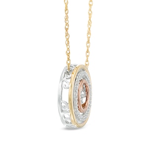 Unstoppable Love™ 1/6 CT. T.W. Composite Diamond Orbit Pendant in 10K Tri-Tone Gold