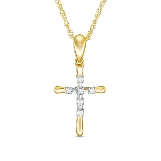 Diamond Accent Cross Pendant in 10K Gold | Peoples Jewellers