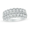 Thumbnail Image 1 of 0.50 CT. T.W. Diamond Vintage-Style Double Row Scallop Edge Wedding Band in 10K White Gold