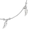 Captive Feather Dangle and Bead Station Anklet in Sterling Silver - 10"