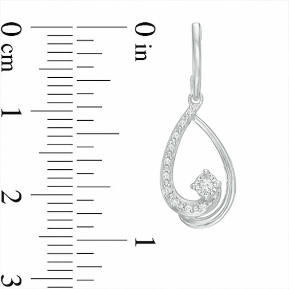 0.065 CT. T.W. Diamond Cradle Drop Earrings in Sterling Silver