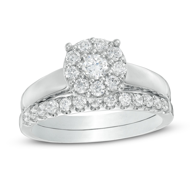 0.75 CT. T.W. Diamond Frame Bridal Set in 14K White Gold|Peoples Jewellers