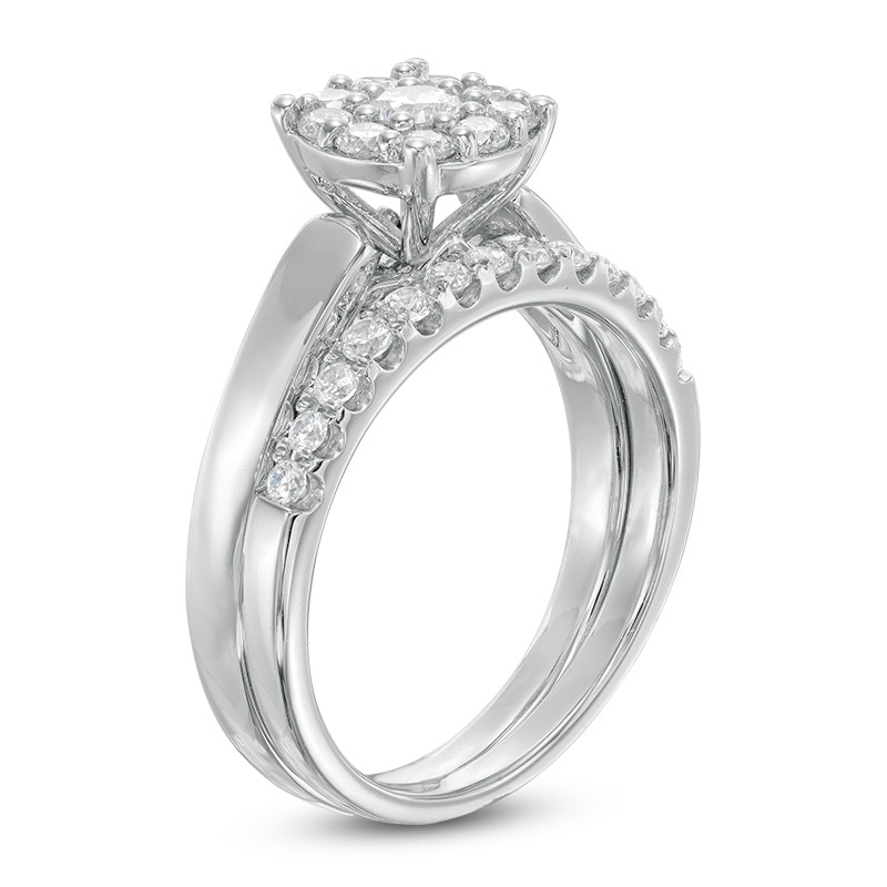 Main Image 2 of 0.75 CT. T.W. Diamond Frame Bridal Set in 14K White Gold