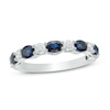 Thumbnail Image 0 of Vera Wang Love Collection Oval Blue Sapphire and 0.37 CT. T.W. Diamond Alternating Band in 14K White Gold