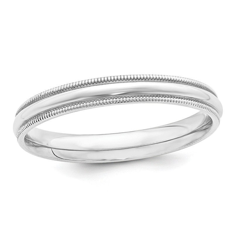 Ladies' 3.0mm Comfort Fit Vintage-Style Wedding Band in 14K White Gold|Peoples Jewellers