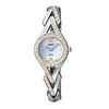 Thumbnail Image 0 of Ladies' Seiko Solar Crystal Two-Tone Watch with Mother-of-Pearl Dial (Model: SUP174)