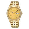 Men's Seiko Solar Gold-Tone Watch with Champagne Dial (Model: SNE036)